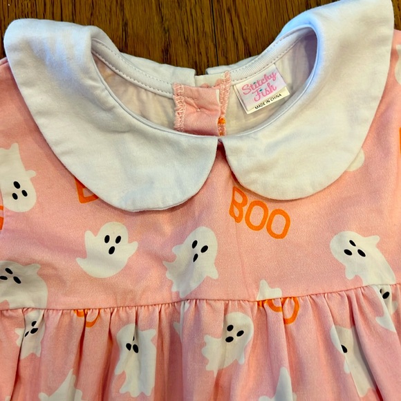 Girls Matching Ghost Set with Striped Leggings - Picture 3 of 4